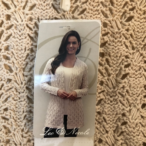 NEW Leo & Nicole Womens Tan Long Knitted Cardigan - Picture 4 of 7